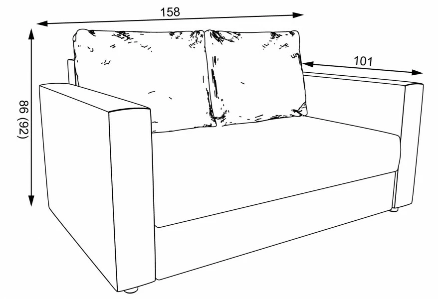 Sofa rozkładana Milano (plusz zieleń)