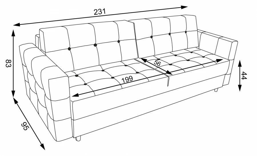 Kanapa Diamentino (plusz czarny) 