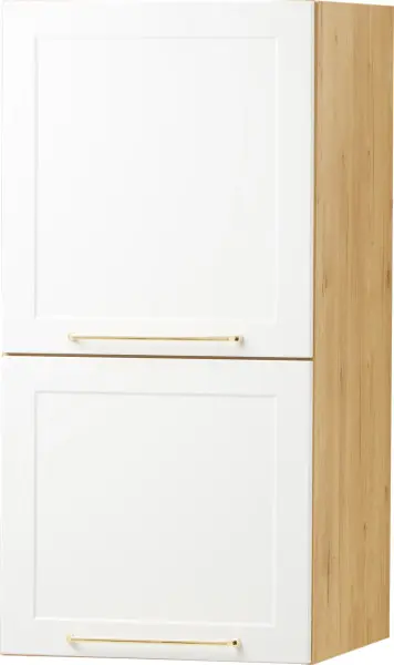 Zabudowa nadblatowa prawa Laurencja (biały lakier mat/dąb Soma ciemny)