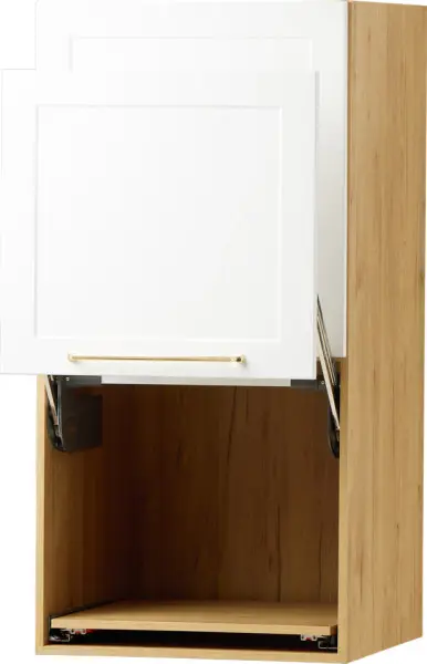 Zabudowa nadblatowa prawa Laurencja (biały lakier mat/dąb Soma ciemny)