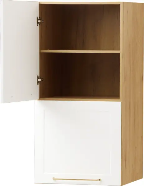 Zabudowa nadblatowa lewa Laurencja (biały lakier mat/dąb Soma ciemny)