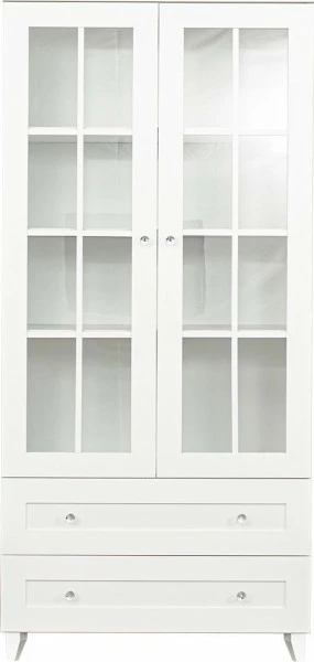 Witryna 2-drzwiowa i 2-szufladowa Majorka (biały)