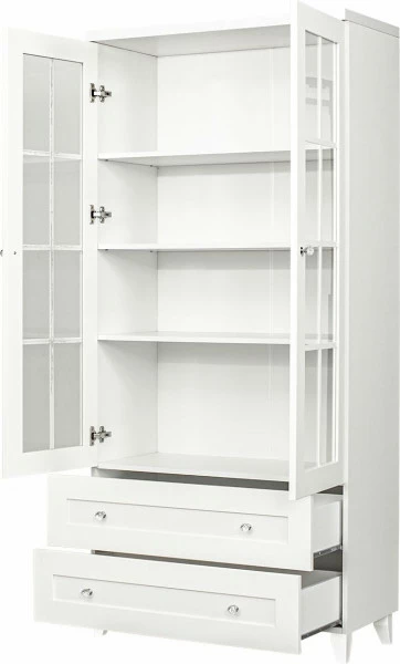 Witryna 2-drzwiowa i 2-szufladowa Majorka (biały)