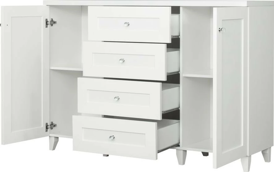 Komoda z drzwiami z 4 szufladami Majorka (biały)