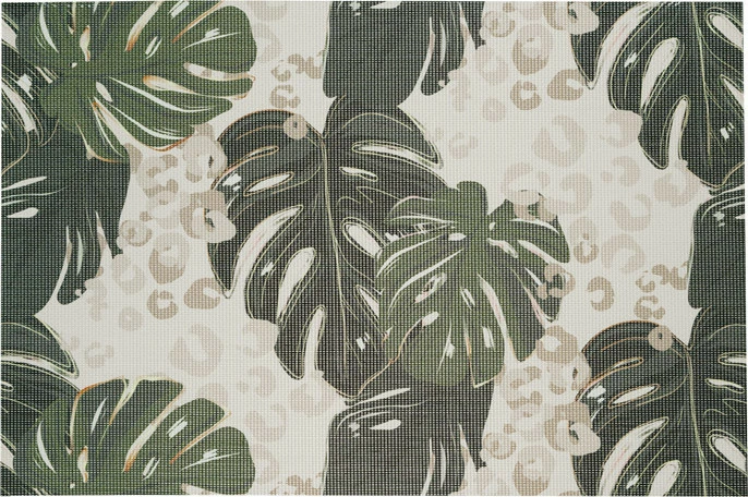 Mata stołowa prostokątna 29 (beżowy-liście) 