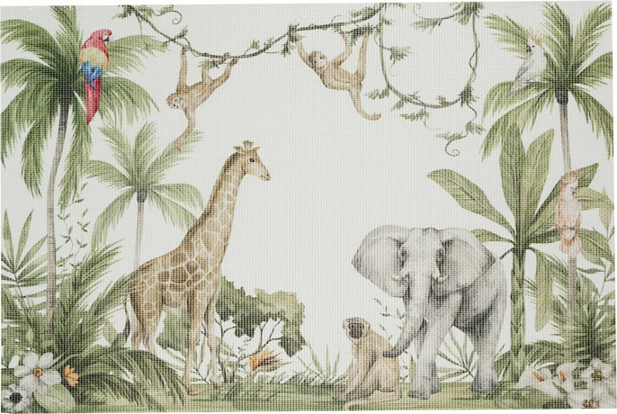 Mata stołowa prostokątna 30 (biały-zwierzątka) 