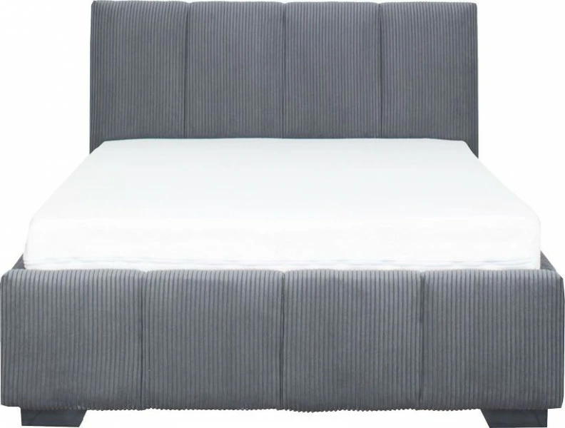 Łóżko tapicerowane 120 Mindy (sztruks grafit) ze stelażem i pojemnikiem