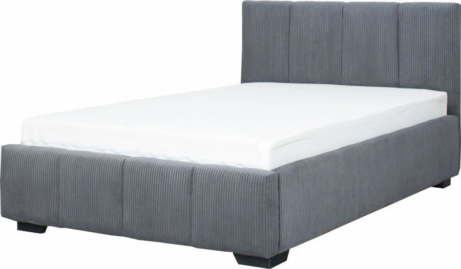 Łóżko tapicerowane 120 Mindy (sztruks grafit) ze stelażem i pojemnikiem