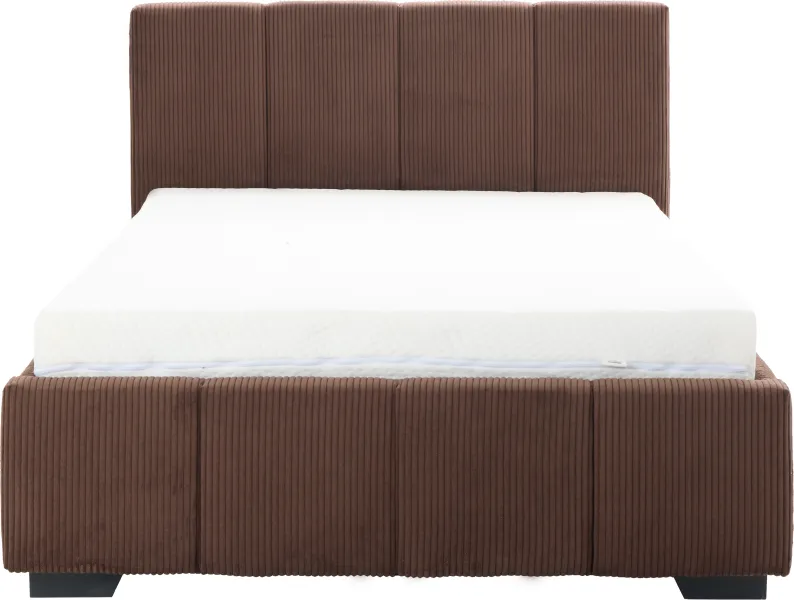 Łóżko tapicerowane 120 Mindy (sztruks czekoladowy brąz) ze stależem i pojemnikiem