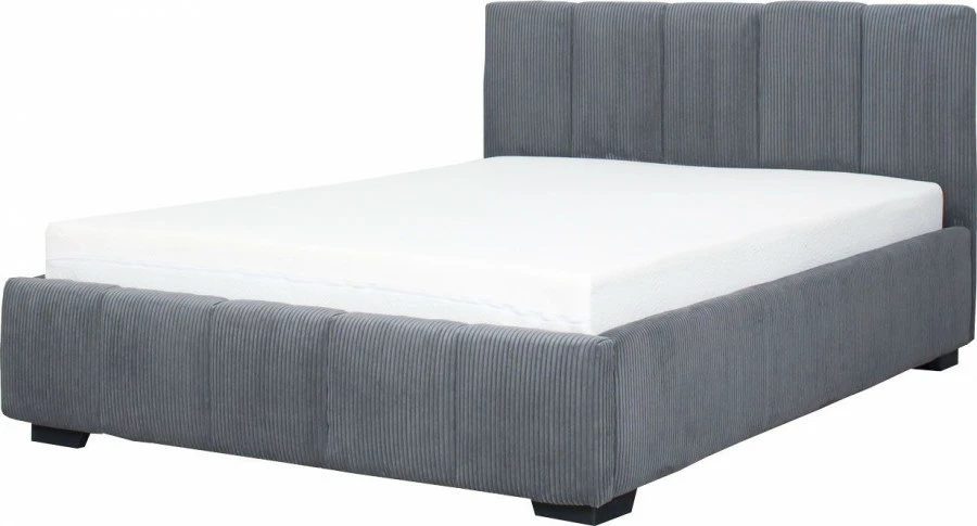 Łóżko tapicerowane 140 Mindy (sztruks grafit) ze stelażem i pojemnikiem