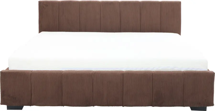 Łóżko tapicerowane 180 Mindy (sztruks czekoladowy brąz) ze stelażem i pojemnikiem