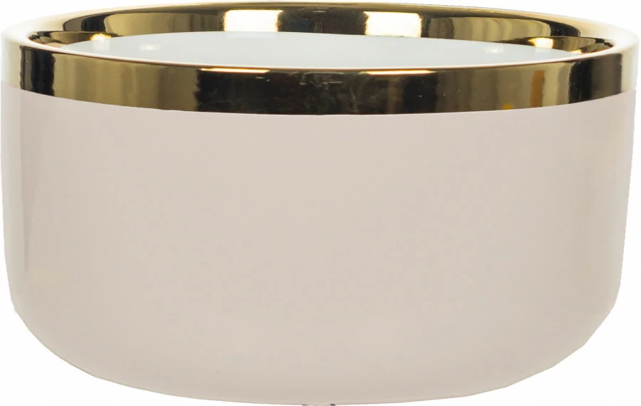 Miseczka ceramiczna Cindy beżowa ze złotym paskiem