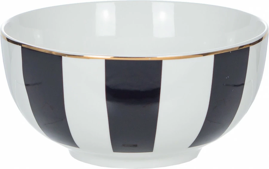 Miseczka Rayas biała w czarne pasy