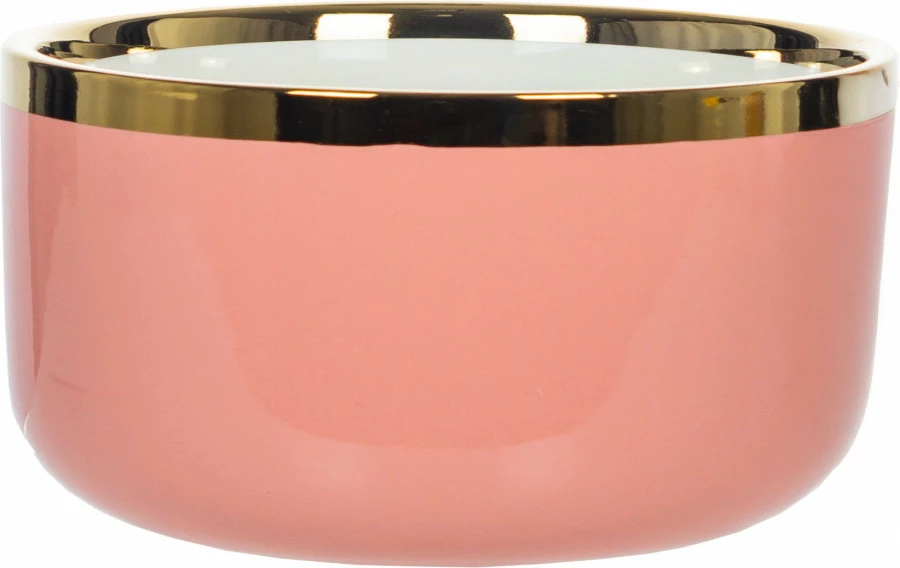 Miseczka ceramiczna Cindy różowa ze złotym paskiem 