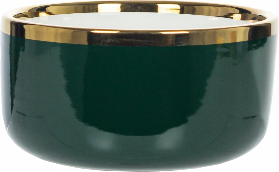 Miseczka ceramiczna Cindy zielona ze złotym paskiem 