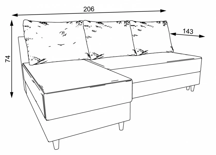 Narożnik Madryt (rojal szary)