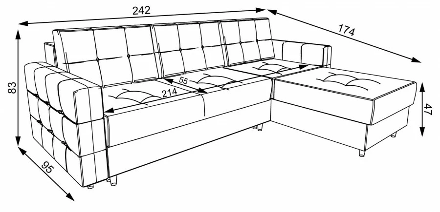 Narożnik Paris (plusz granat)