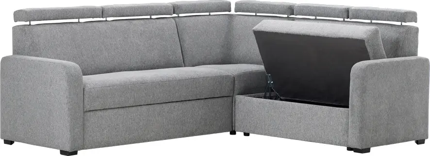 Narożnik Lazur z siedziskiem 3-os. rokładanym i 2-os. (rojal szary)