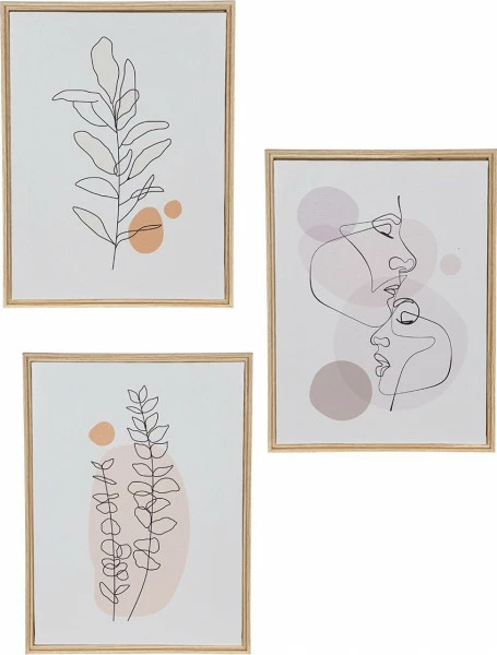 Zestaw 3 obrazów w ramie Tasso 2