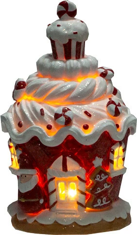 Domek świąteczny Merry świecący czerwono-biały 