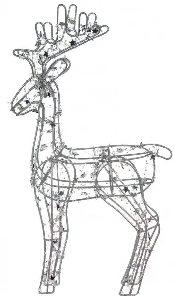 Dekoracja jelonek z ledami na baterie (srebrny)