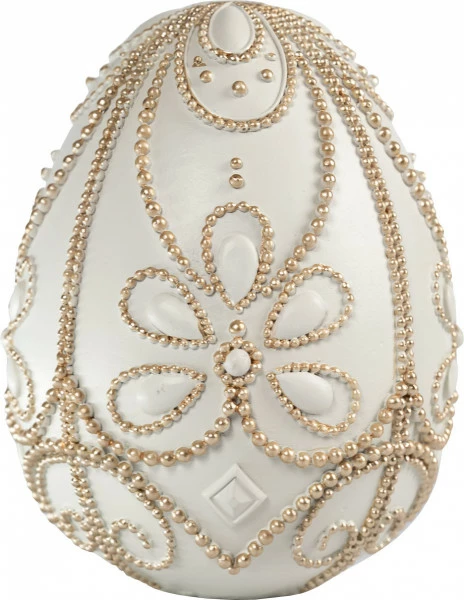 Ozdoba wielkanocna jajko Pink Easter 32 (biały/złoty)