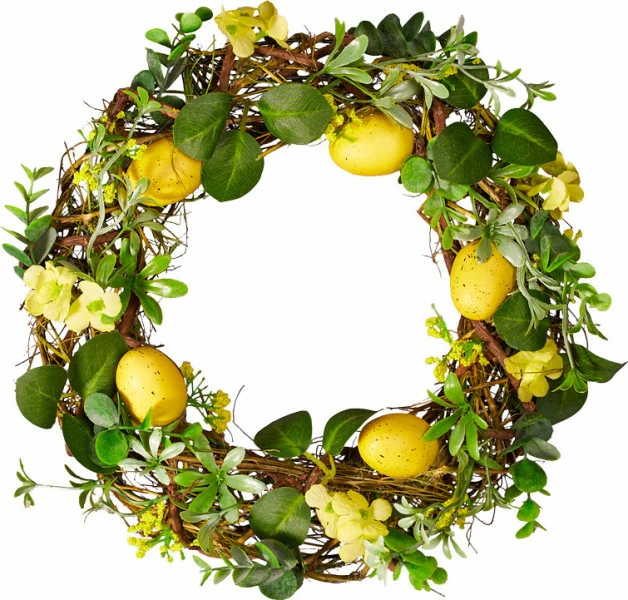 Dekoracja wielkanocna wianek Easter (zielony/żółty)