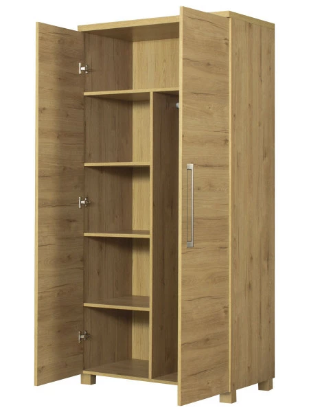 Szafa 2-drzwiowa z półkami i drążkiem Panama (dąb Soma ciemny)