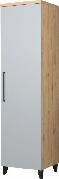 Półszafa uniwersalna z półkami i drążkiem Panama (szary/dąb Soma ciemny) 