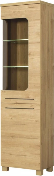 Witryna prawa z półkami LED (dąb Soma ciemny)