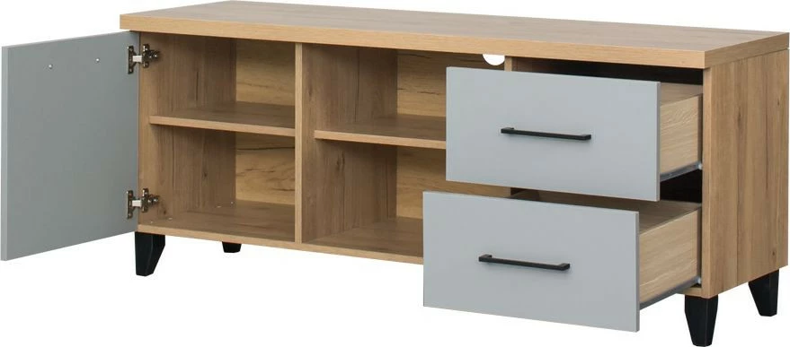 Stolik RTV Panama (szary/dąb Soma ciemny)