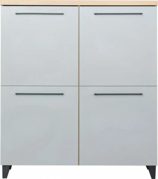 Komoda 4 drzwiowa Panama (szary/dąb Soma ciemny)