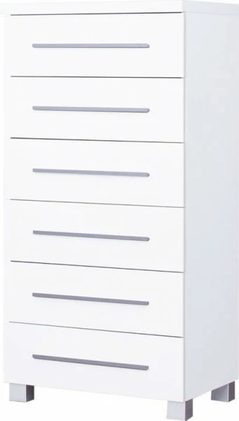 Komoda 6-szufladowa Panama (biały połysk)