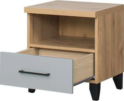 Stolik nocny Panama (szary/dąb Soma ciemny)