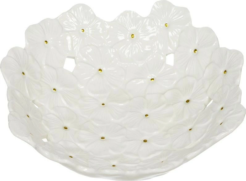 Patera z motywem kwiatowym Fabelle 24 (biały)