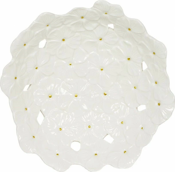 Patera z motywem kwiatowym Fabelle 24 (biały) 