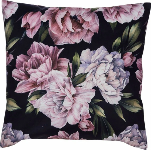Poszewka Peony 117 (czarna w kwiaty)