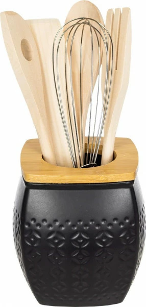 Pojemnik i akcesoria drewniane 3 Palomo (czarny) 