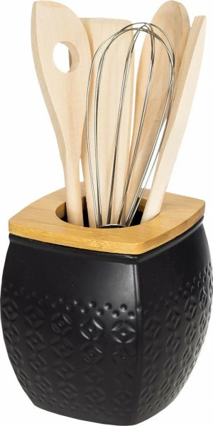 Pojemnik i akcesoria drewniane 3 Palomo (czarny) 