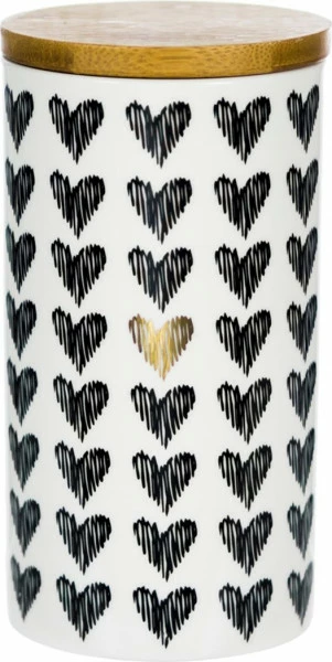 Pojemnik duży w serduszka z bambusową pokrywą Gifto 4 