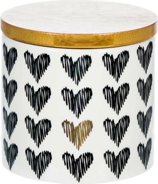 Pojemnik mały w serduszka z bambusową pokrywą Gifto 4 