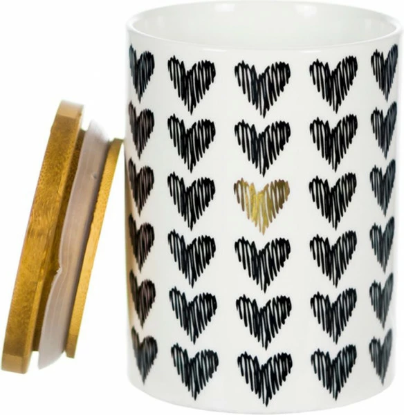 Pojemnik średni w serduszka z bambusową pokrywą Gifto 4