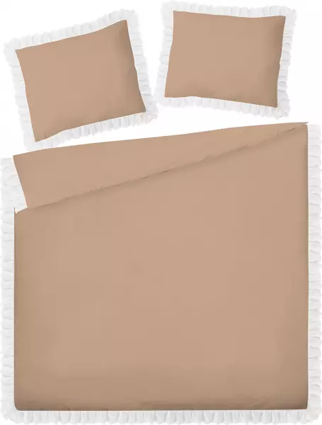 Zestaw pościeli Flamenco 34-2 (220x200cm, jasny brąz) 