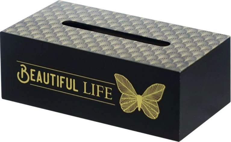 Pudełko na chusteczki Mirsano (czarno-złote)