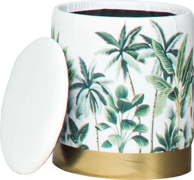 Puf otwierany Altino 6 (liście na beżowym tle)