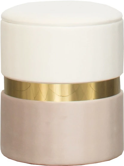 Pufa (duża) Altino ze złotą ramką (beż/brąz) 