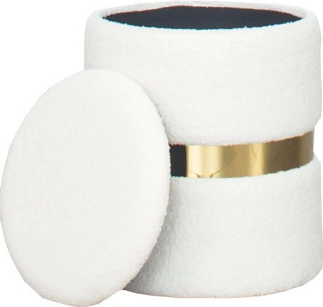 Pufa duża Altino beżowa ze złotą ramką