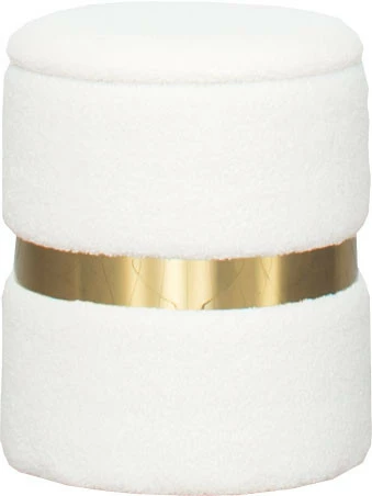 Pufa duża Altino beżowa ze złotą ramką