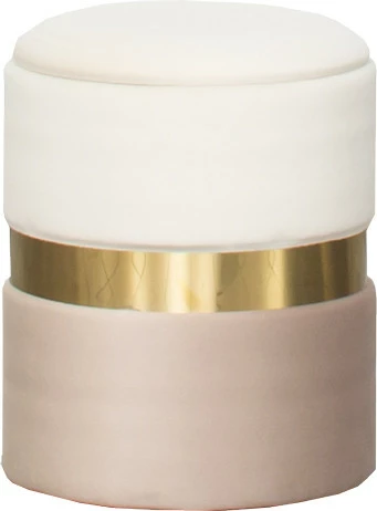 Pufa (mała) Altino ze złotą ramką (beż/brąz)