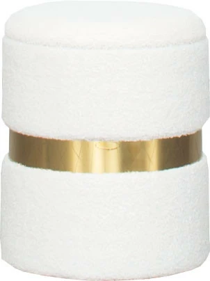 Pufa mała Altino beżowa ze złotą ramką